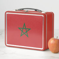 Metal Stainless Lunchbox with Morocco flag