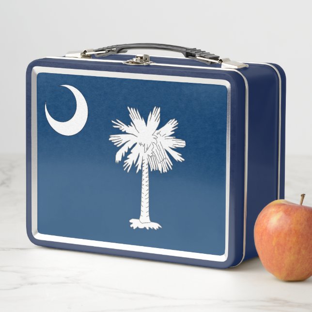 Metal Stainless Lunchbox with South Carolina flag (In Situ)