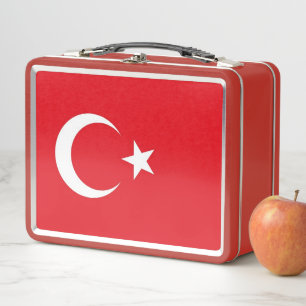 Metal Stainless Lunchbox with Turkey flag