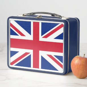 Metal Stainless Lunchbox with United Kingdom flag