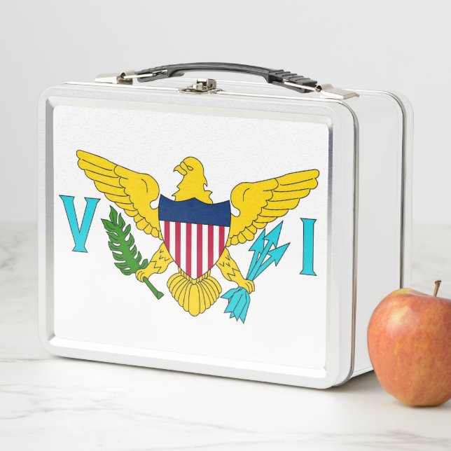 Metal Stainless Lunchbox with Virgin Islands flag (In Situ)