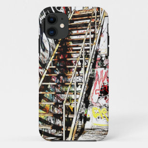 metal staircase with graffiti wall iPhone 11 case