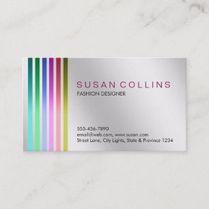 Metal Steel Professional Clean Striped Aluminium Business Card