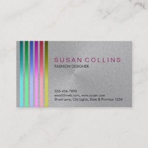Metal Steel Professional Clean Striped Aluminium Business Card