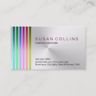 Metal Steel Professional Clean Striped Aluminium Business Card