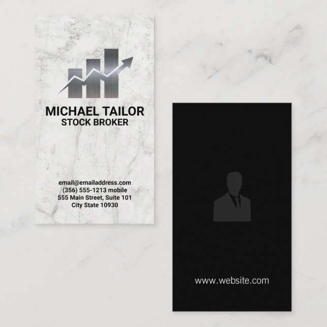 Metal Stock Chart | Marble Business Card (Front/Back)