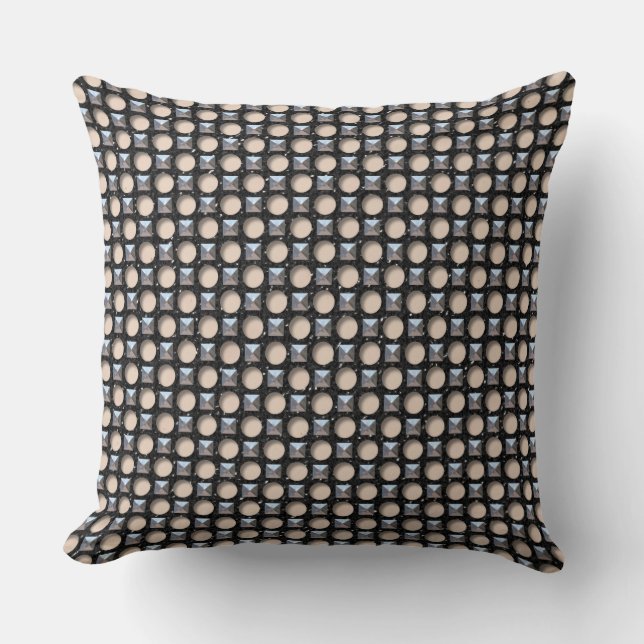 Metal Studs On Leather With Holes Cushion (Front)
