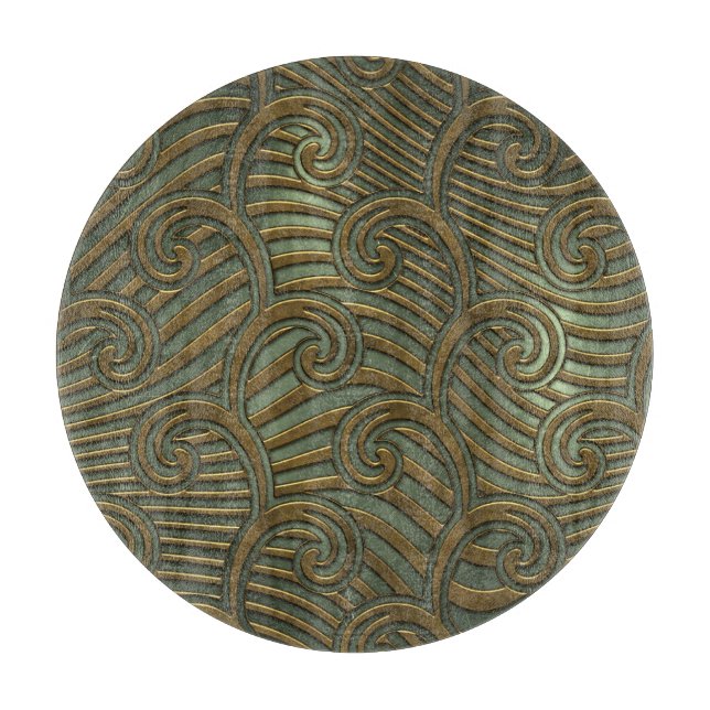 Metal swirls: seamless texture. cutting board (Front)