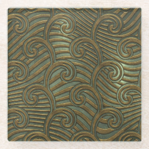 Metal swirls: seamless texture. glass coaster