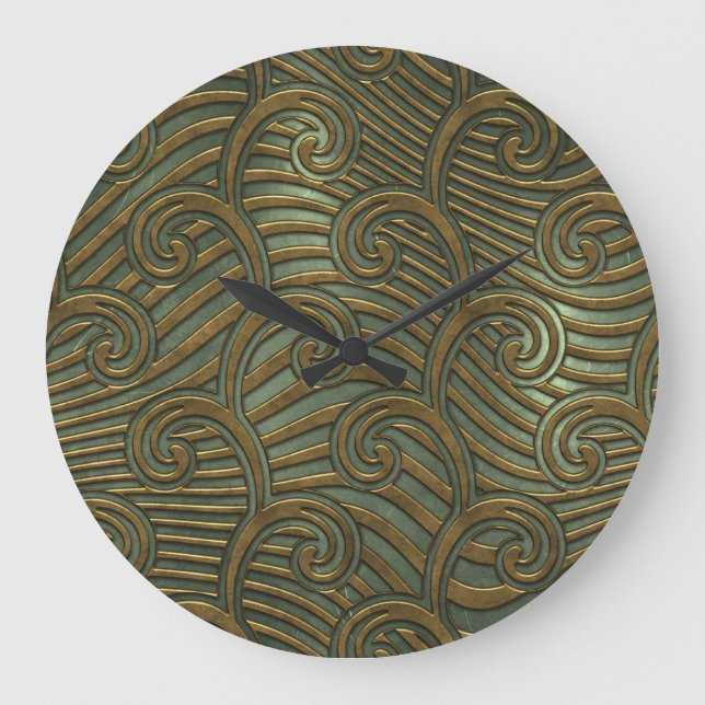 Metal swirls: seamless texture. large clock (Front)