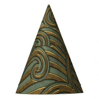 Metal swirls: seamless texture. party hat