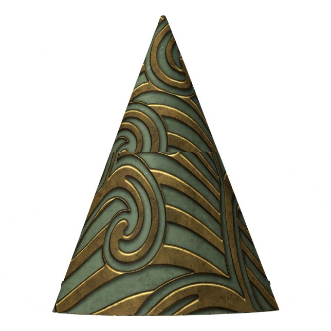 Metal swirls: seamless texture. party hat (Front)