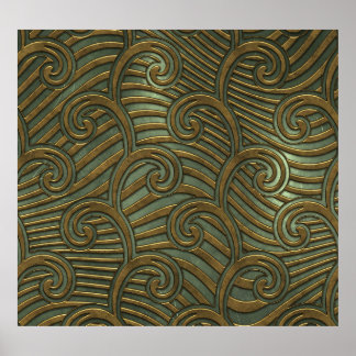 Metal swirls: seamless texture. poster