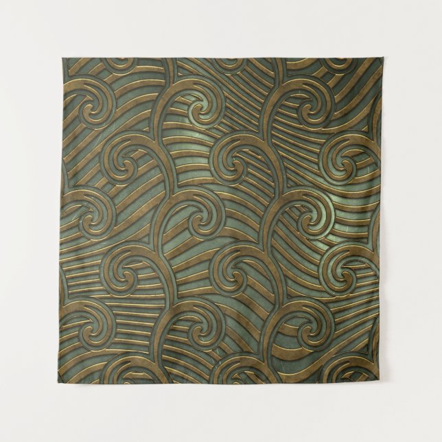 Metal swirls: seamless texture. tapestry (Front)