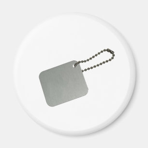 Metal tag with chain magnet