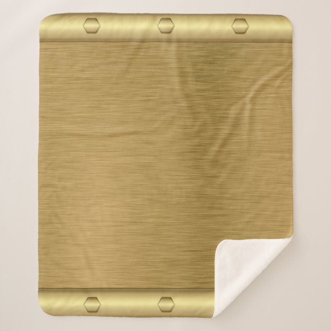 Metal texture gold surface sherpa blanket (Front)