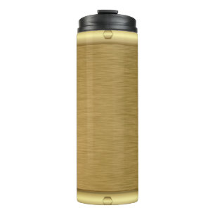 Metal texture gold surface thermal tumbler