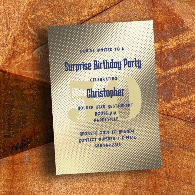 Metal Texture Party Invitation For Men (Creator Uploaded)