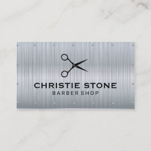 Metal Texture Rivets   Scissors Icon Background Business Card