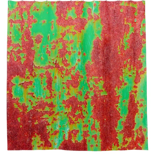 Metal texture with scratches and cracks effect, ab shower curtain (Front)