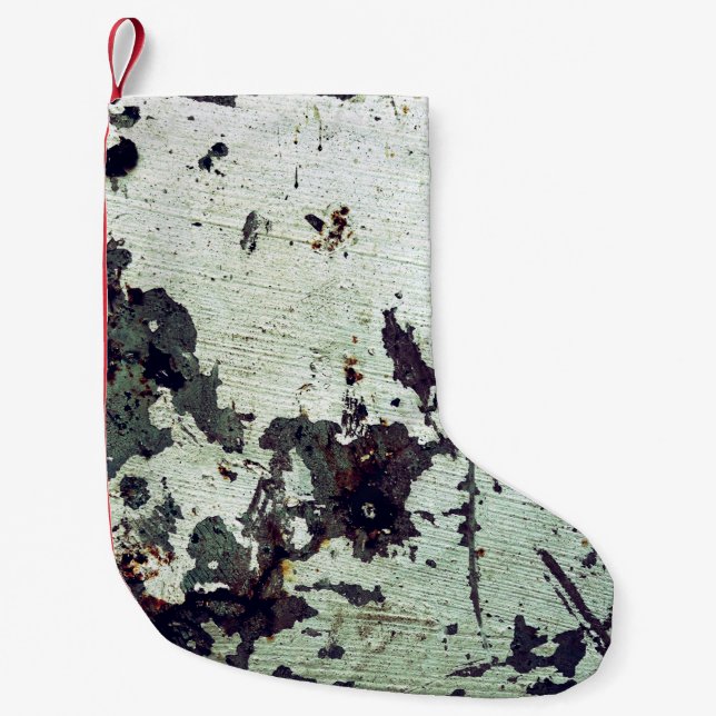Metal texture with scratches and cracksabstract, a small christmas stocking (Front)