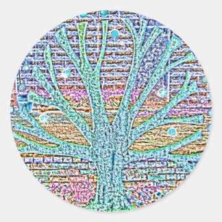 Metal Tree Classic Round Sticker