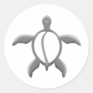 metal turtle classic round sticker