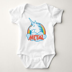metal-unicorn baby bodysuit