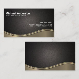 Metal Wave   Black Texture Background Business Card