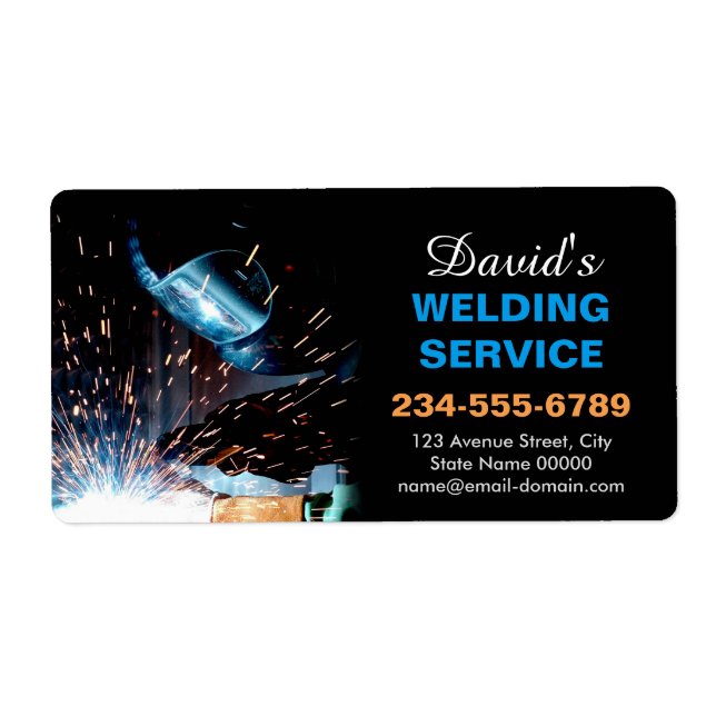 Metal Welding Fabrication Contractor Sticker Label (Front)