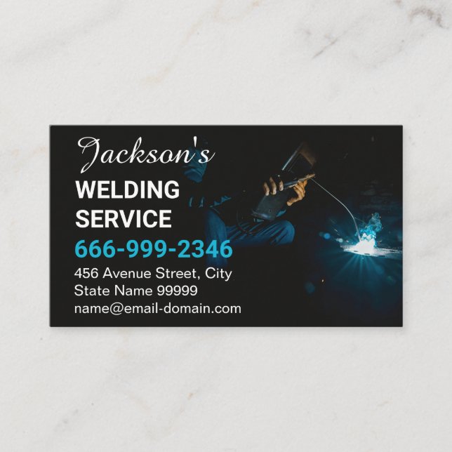 Metal Welding Fabricator Contractor QR Code  Business Card (Front)