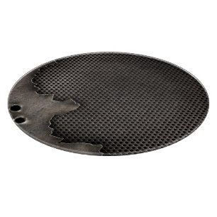 Metal with bullet holes background cutting board