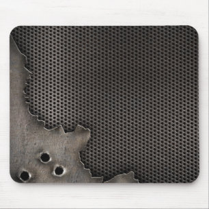 Metal with bullet holes background mouse pad