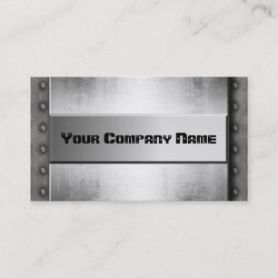 Metal With Rivets Border Business Cards