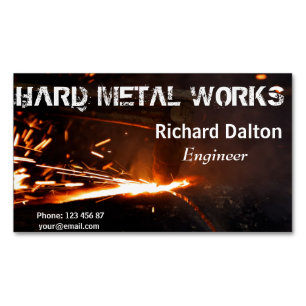 Metal works magnetic business card