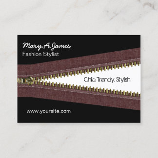 metal zipper fashion business card