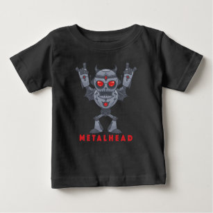 Metalhead - Heavy Metal Robot Devil - With Text Baby T-Shirt