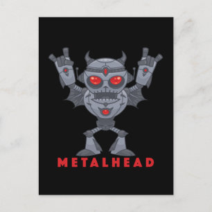Metalhead - Heavy Metal Robot Devil - With Text Postcard