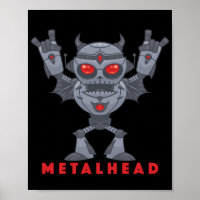 Metalhead - Heavy Metal Robot Devil - With Text