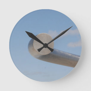Metalic Blue Skies Round Clock