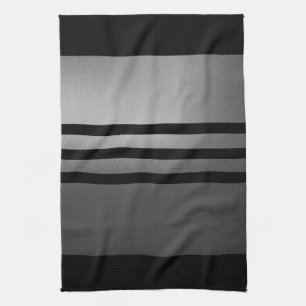 Metalic Grey and Black Kitchen Towel-Design 3 Tea Towel