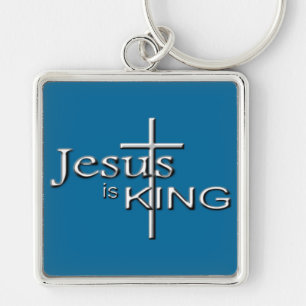Metalic Jesus is KING Key Ring