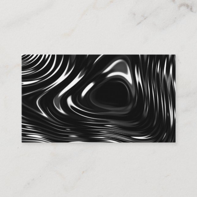 Metalic Liquid in Black and White Business Card (Front)