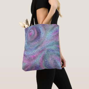 Metalic mermaid colours with abstract paisleys tote bag