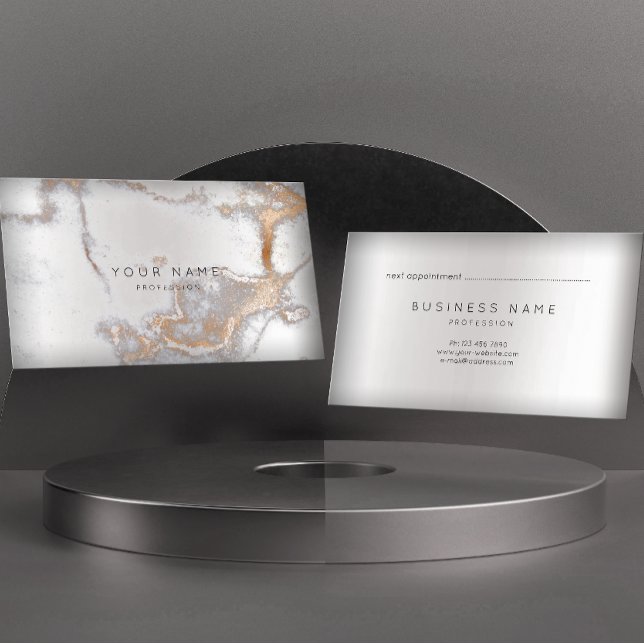 Metalli Rose Gold Copper Marble Appointment Silver Card (Creator Uploaded)