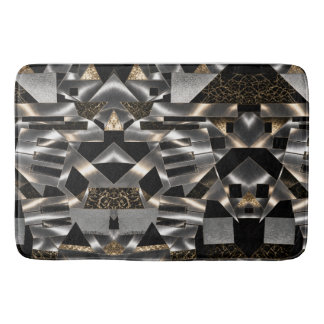 Metallic Abstract Piano Keys Bath Mat