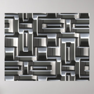 Metallic Abstract Weave Options 1A-1D Poster