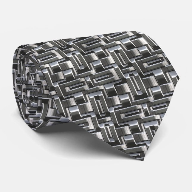 Metallic Abstract Weave Options 1A-1D Tie (Rolled)
