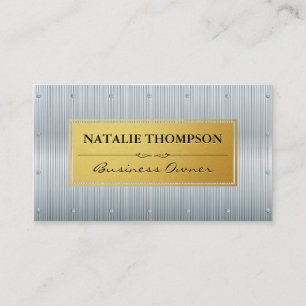 Metallic Aluminium Rivets Gold Frame Business Card