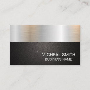 Metallic and Black Texture Material Block Business Card